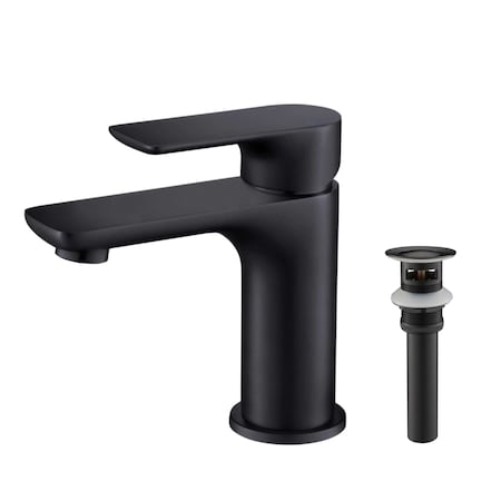 Kibi Tender Single Handle Bathroom Vanity Sink Faucet with Pop Up Drain C-KBF1019MB-KPW100MB